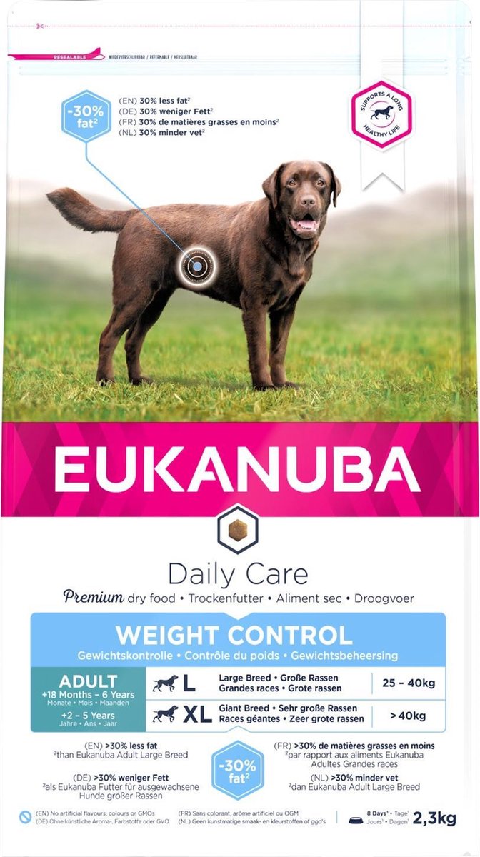 Eukanuba Adult Large Breed Weight Control - Hondenvoer - Kip 2.3 kg