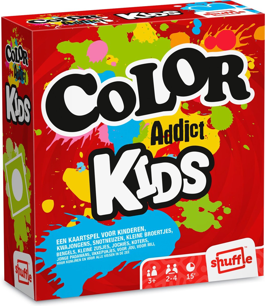 Shuffle kaartspel Color Addict Kids 12.5 x 11.5 x 4.5 cm karton - Rood