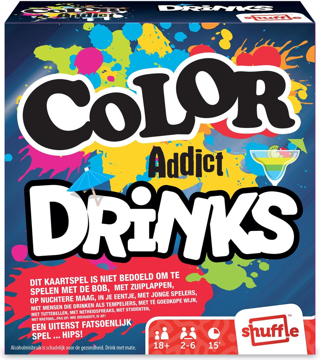 Shuffle kaartspel Color Addict Drinks 12.5 x 11.5 x 4.5 cm karton