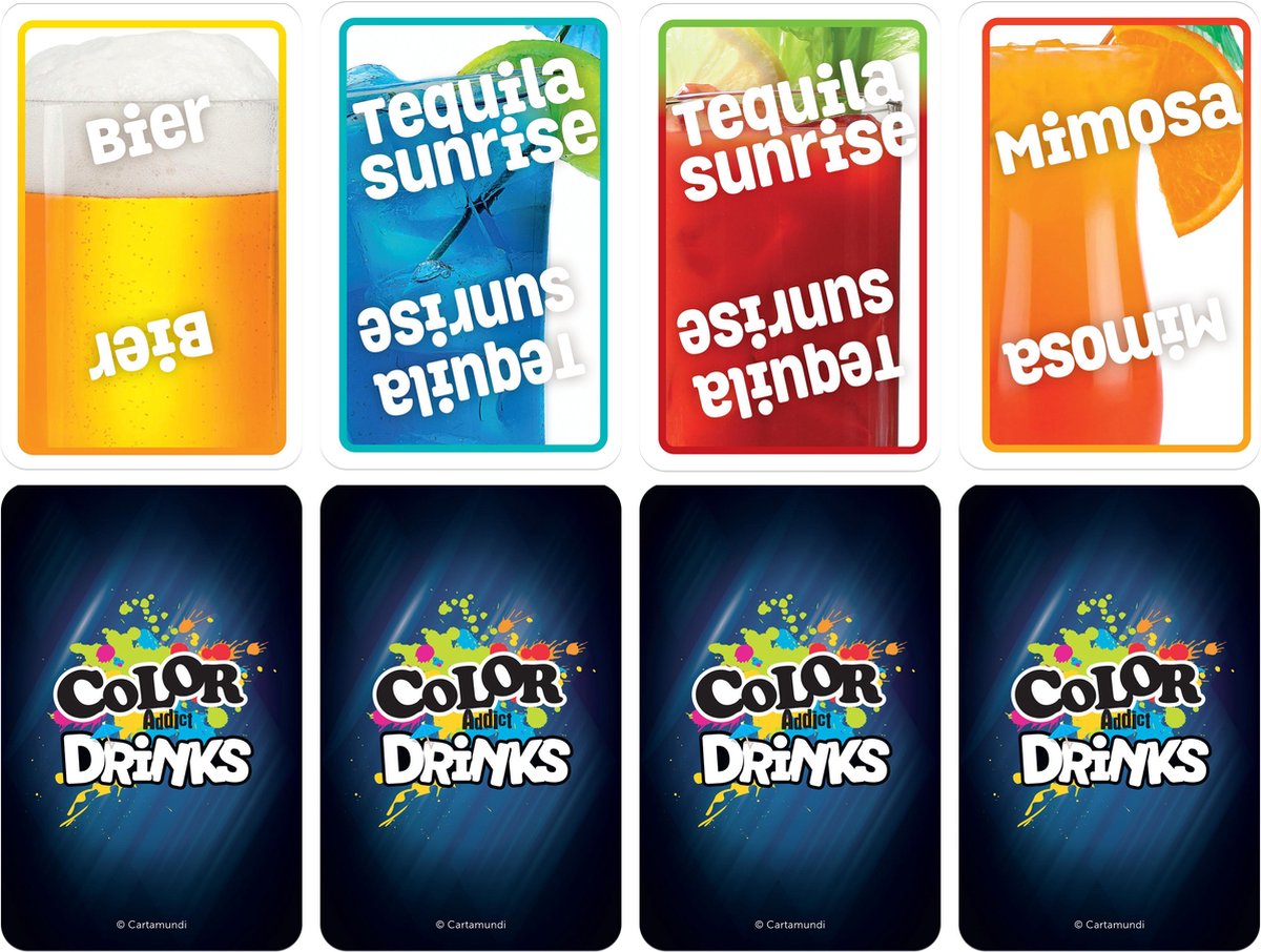 Shuffle kaartspel Color Addict Drinks 12.5 x 11.5 x 4.5 cm karton