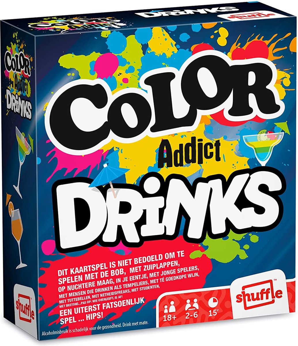 Shuffle kaartspel Color Addict Drinks 12.5 x 11.5 x 4.5 cm karton