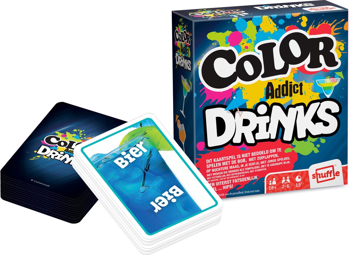 Shuffle kaartspel Color Addict Drinks 12.5 x 11.5 x 4.5 cm karton