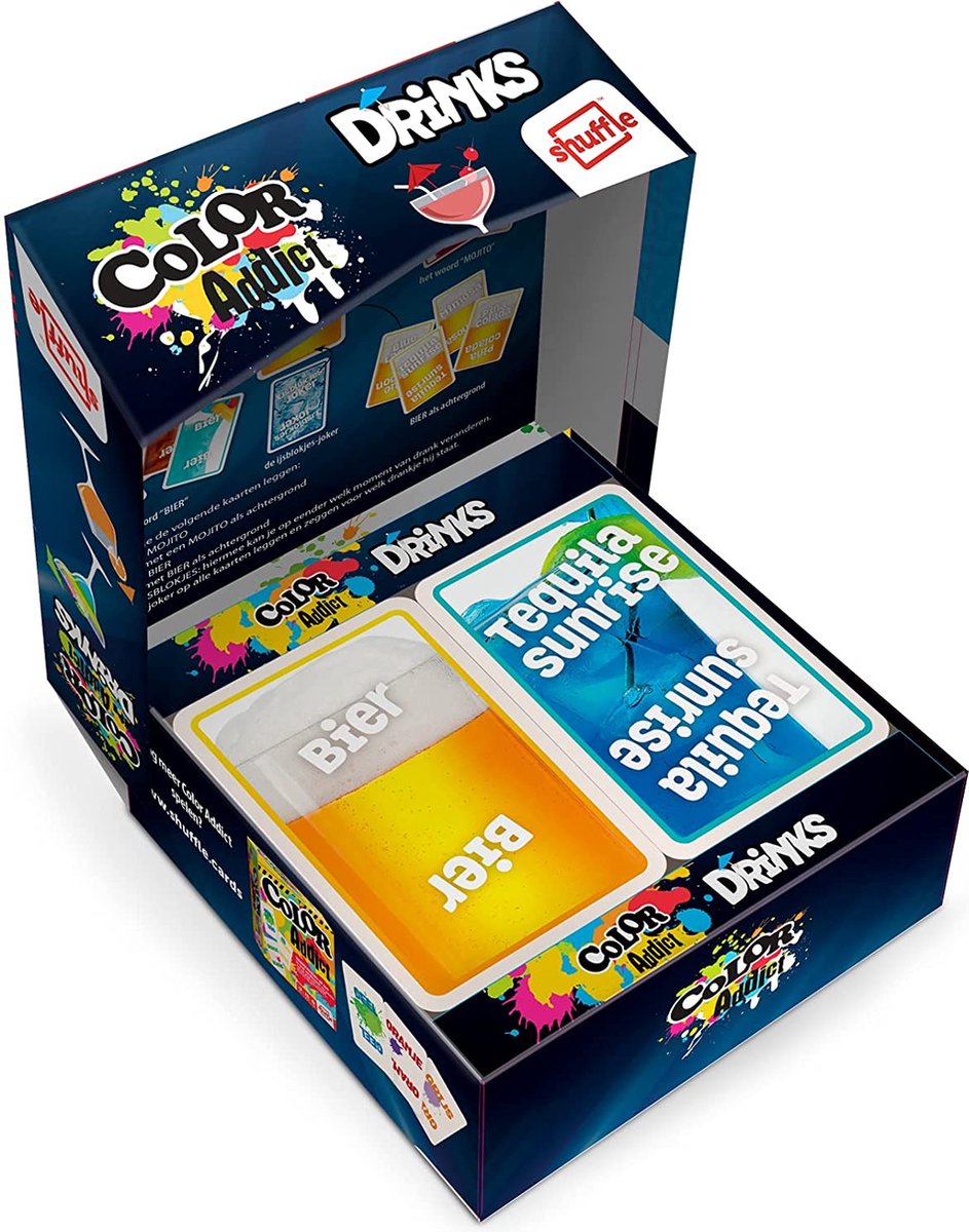 Shuffle kaartspel Color Addict Drinks 12.5 x 11.5 x 4.5 cm karton