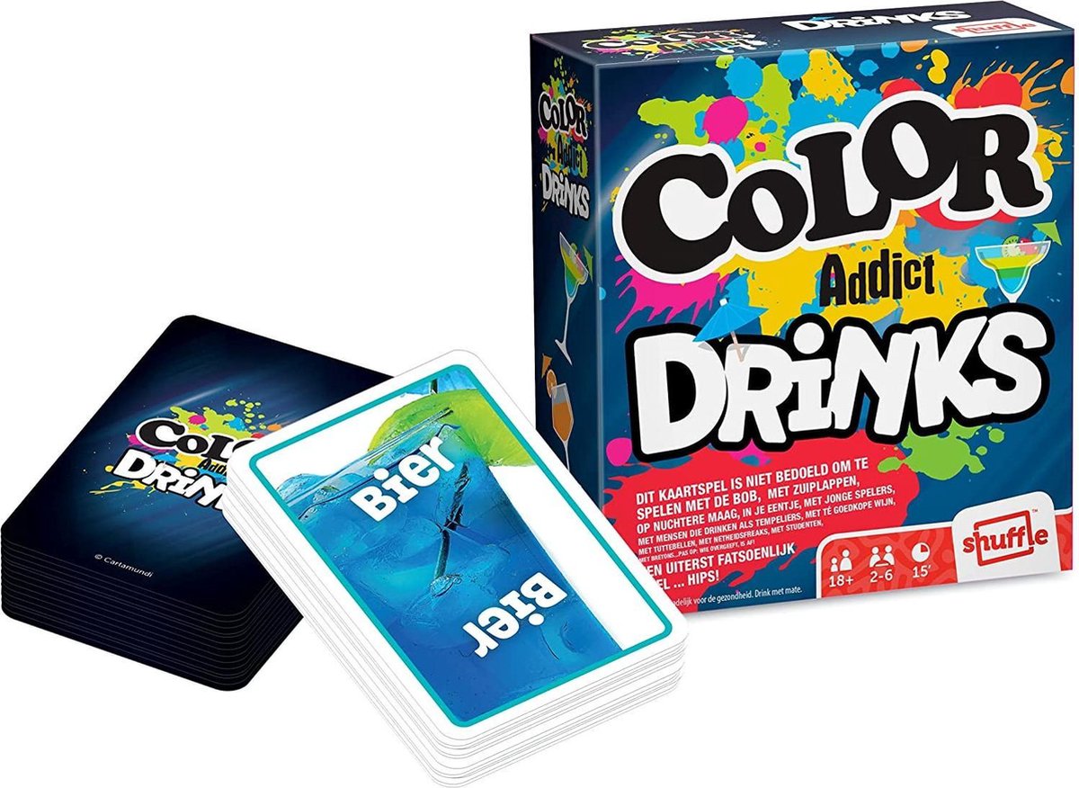 Shuffle kaartspel Color Addict Drinks 12.5 x 11.5 x 4.5 cm karton