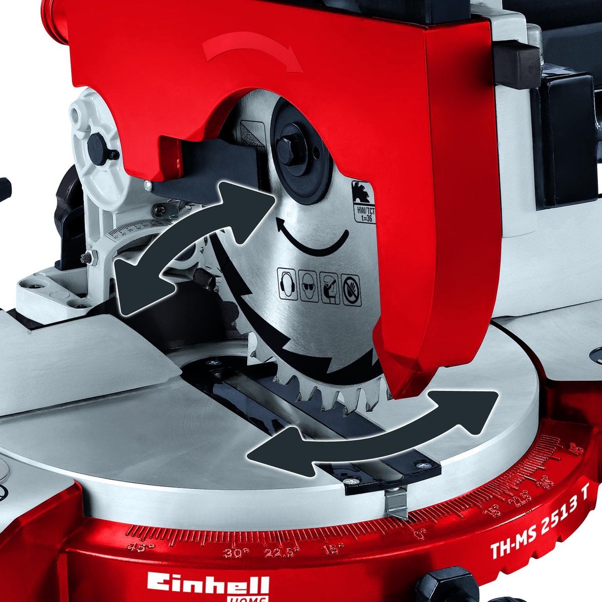 Einhell TC-MS 2513 T Kap- en Verstekzaagmachine met boventafel - 1800W - 250 x 30mm