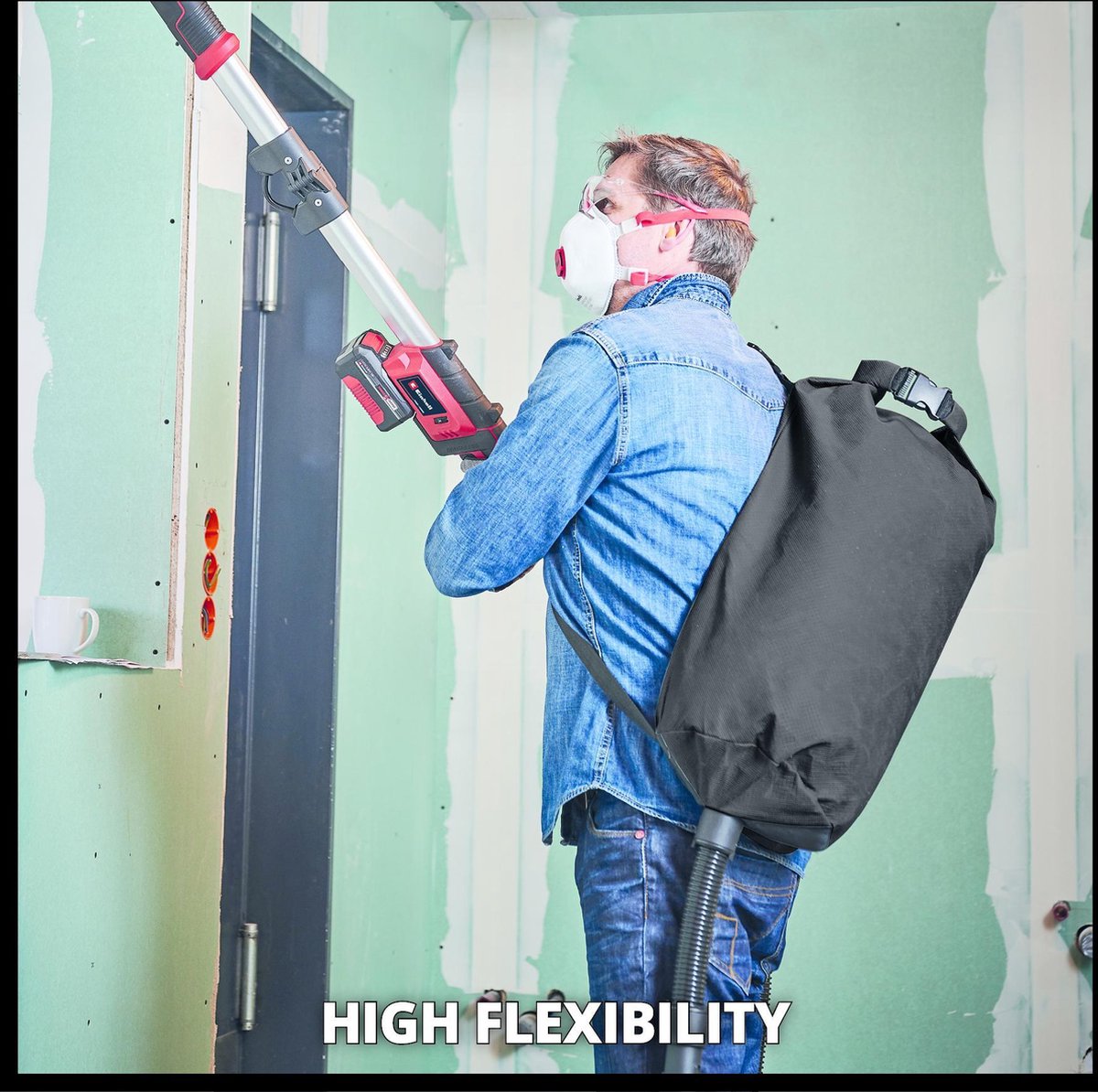 Einhell TE-DW 18/225 Li Solo 18V Li-Ion accu wand/plafondschuurmachine body - 225mm - 1650mm