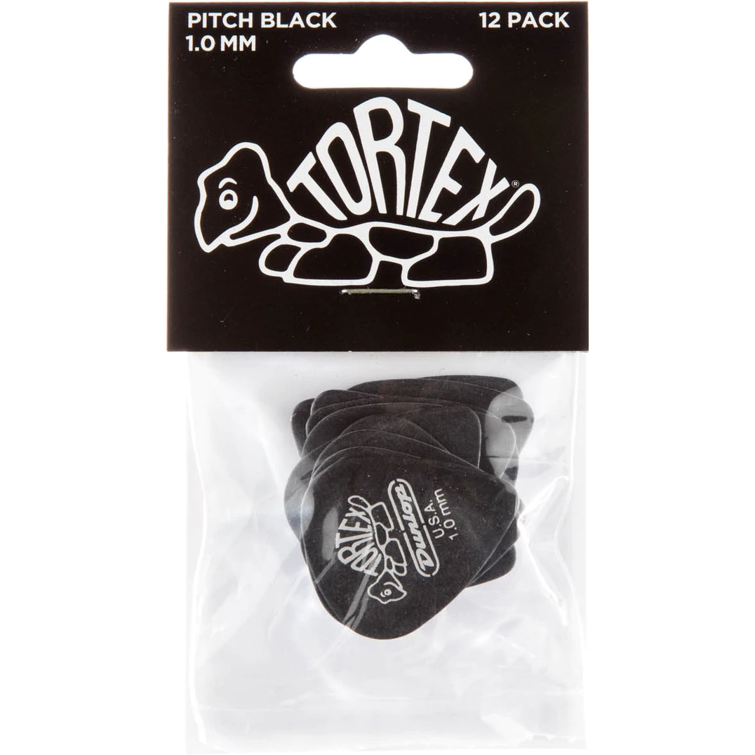 Dunlop Tortex Pitch Black Standard 1.00mm 12-pack plectrumset zwart