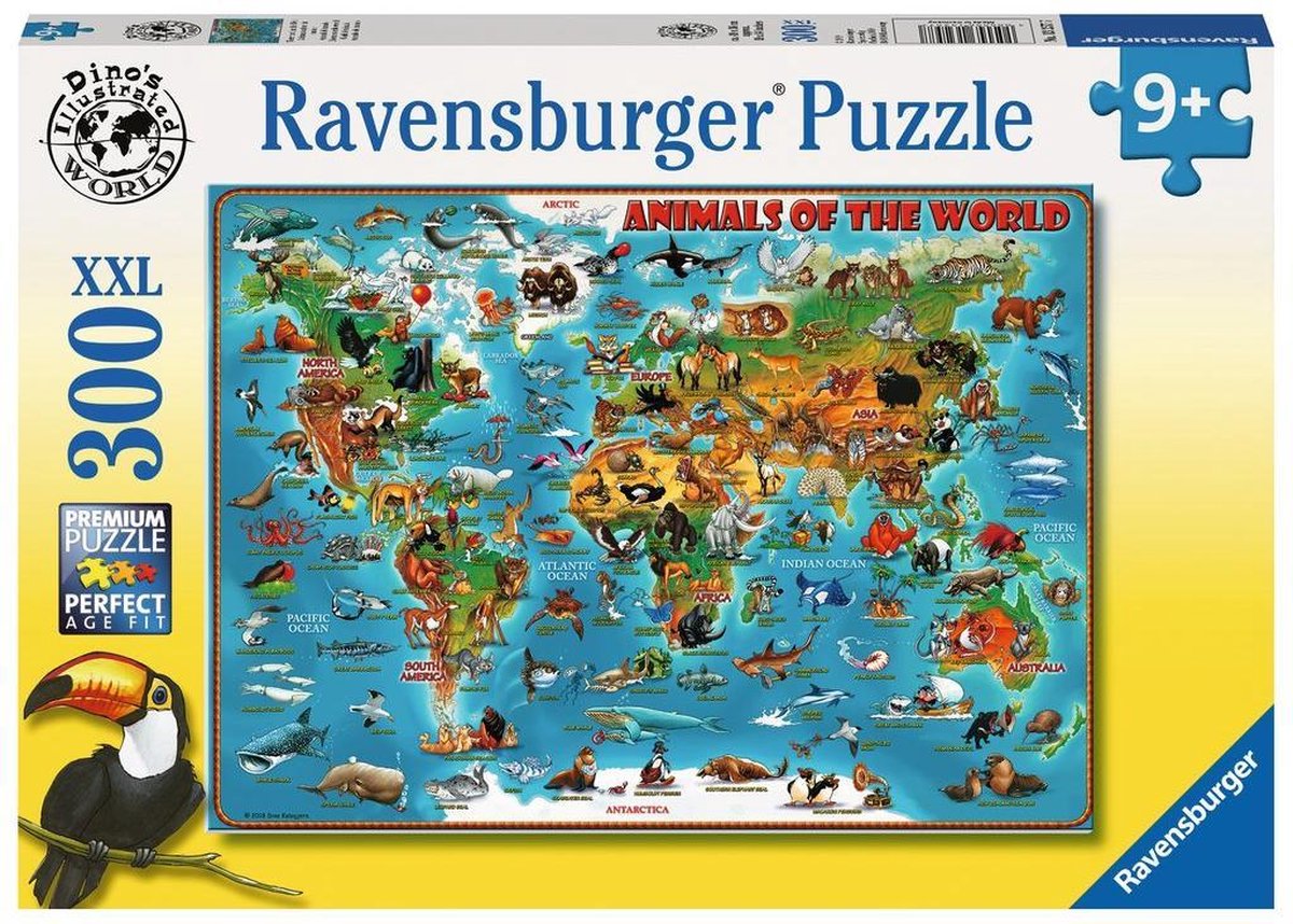 Ravensburger Puzzel Dieren Over De Wereld 300 Stukjes