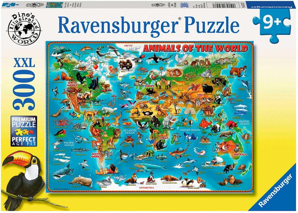 Ravensburger Puzzel Dieren Over De Wereld 300 Stukjes