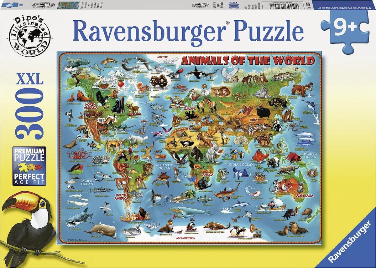 Ravensburger Puzzel Dieren Over De Wereld 300 Stukjes