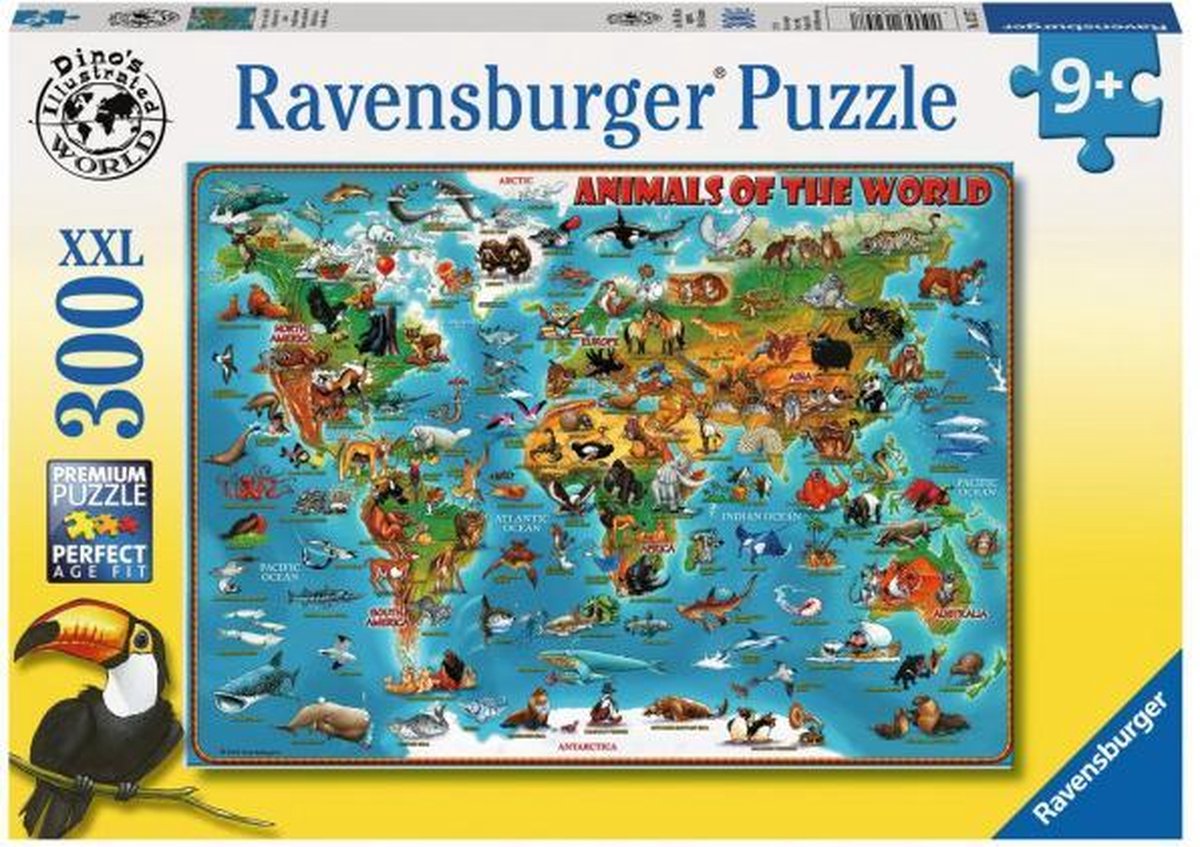 Ravensburger Puzzel Dieren Over De Wereld 300 Stukjes
