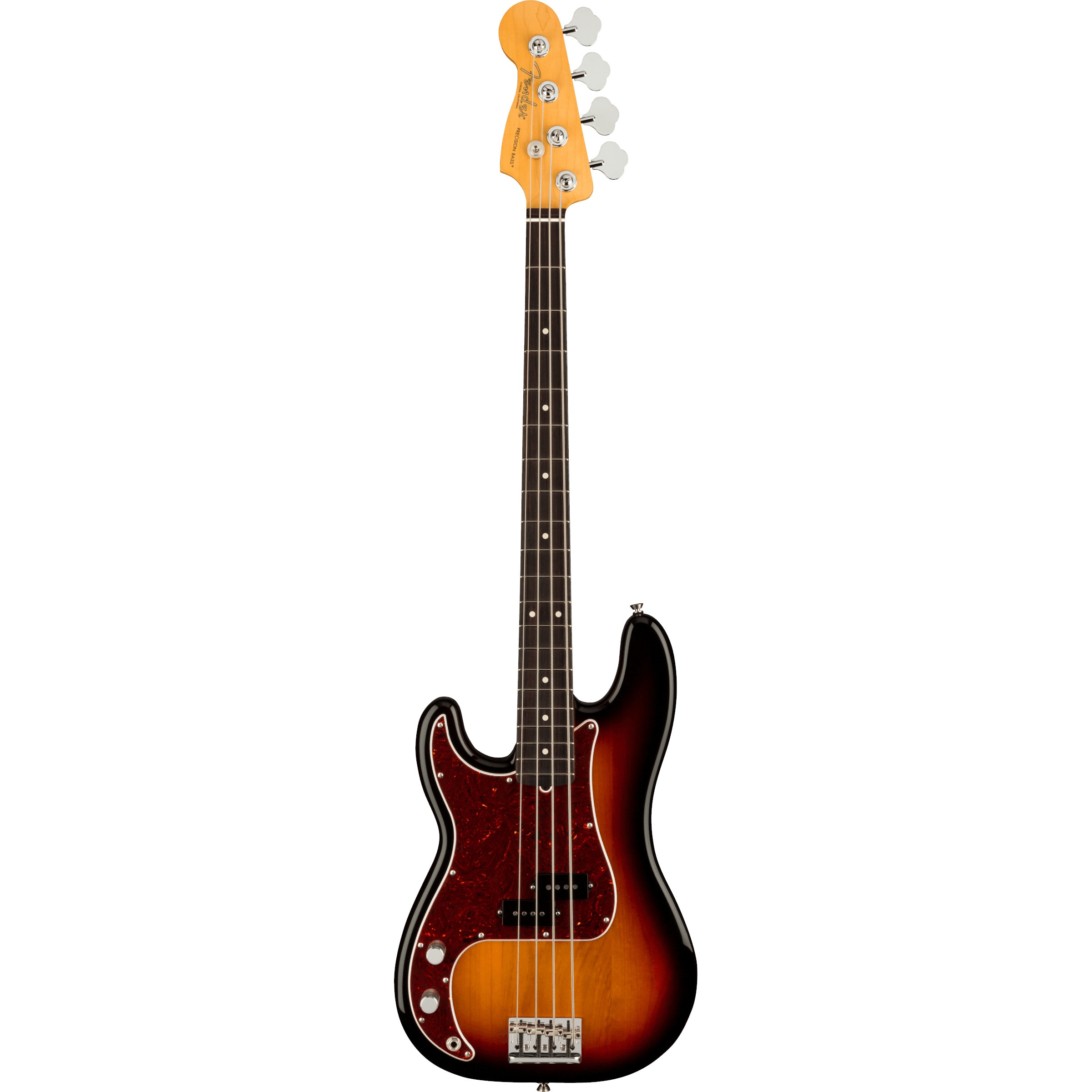 Fender American Professional II Precision Bass LH RW 3-Color Sunburst linkshandige elektrische basgitaar met koffer