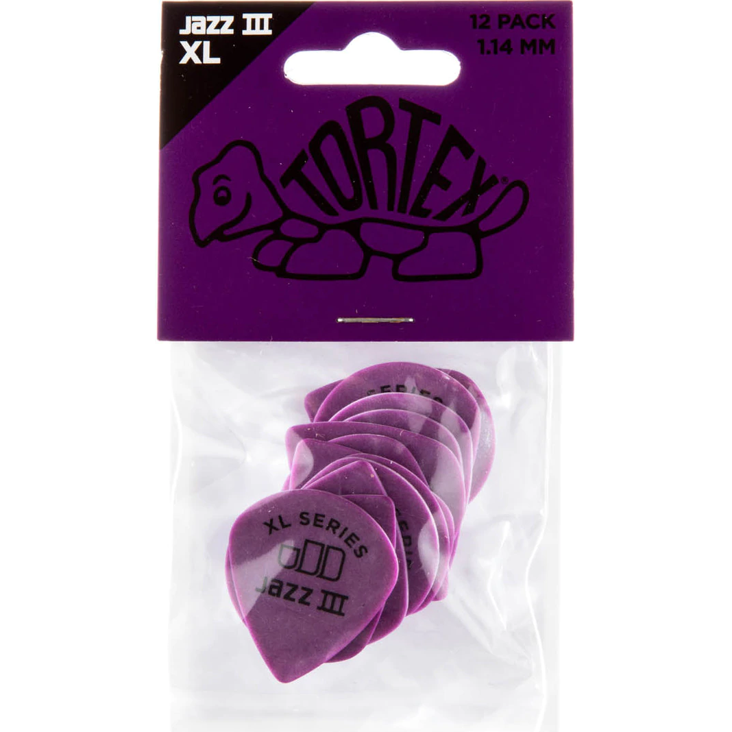 Dunlop Tortex Jazz III XL 1.14mm 12 stuks, paars