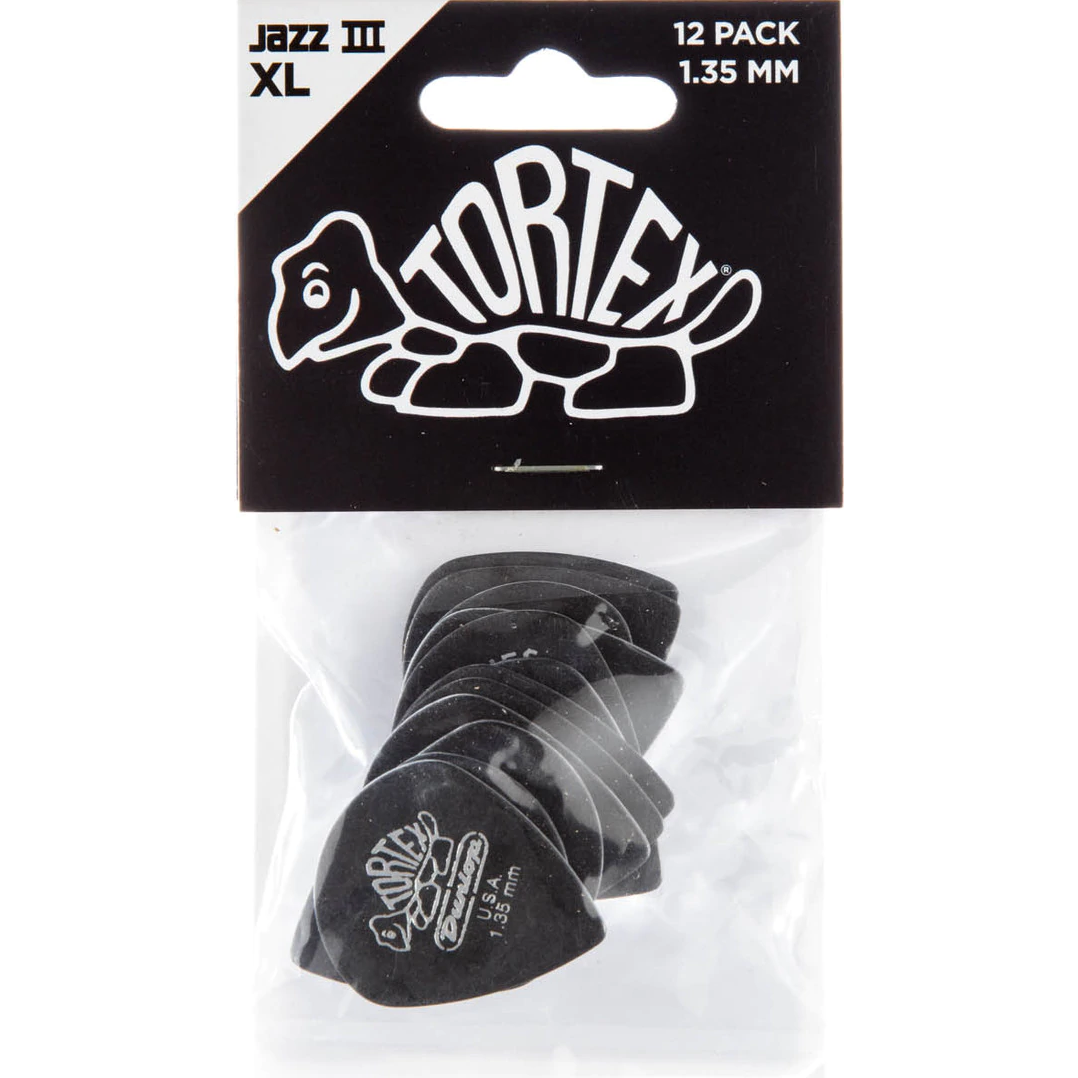 Dunlop Tortex Jazz III XL 1.35mm 12 stuks, zwart