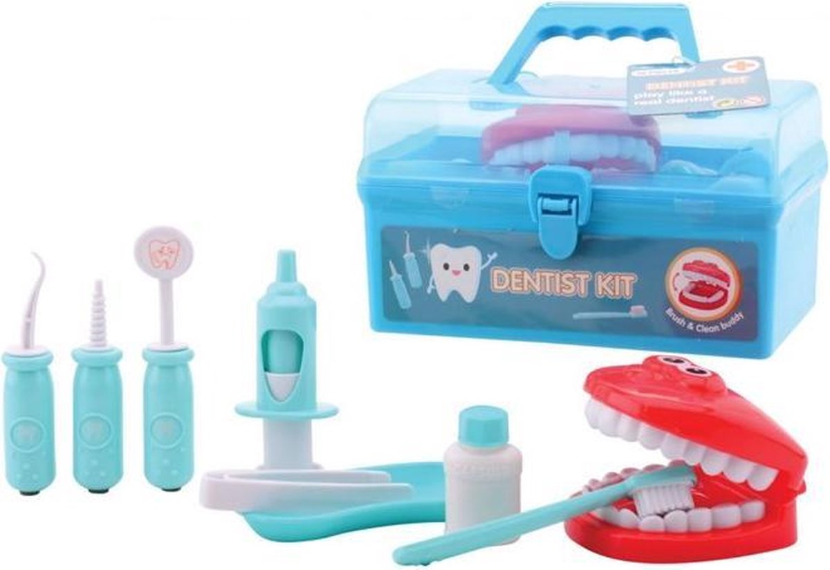 Johntoy tandarts speelset in koffer 10 delig - Blauw