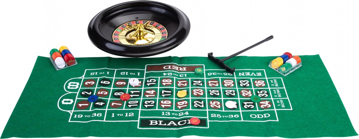 Engelhart roulette/blackjack set groen/zwart unisex 30 cm