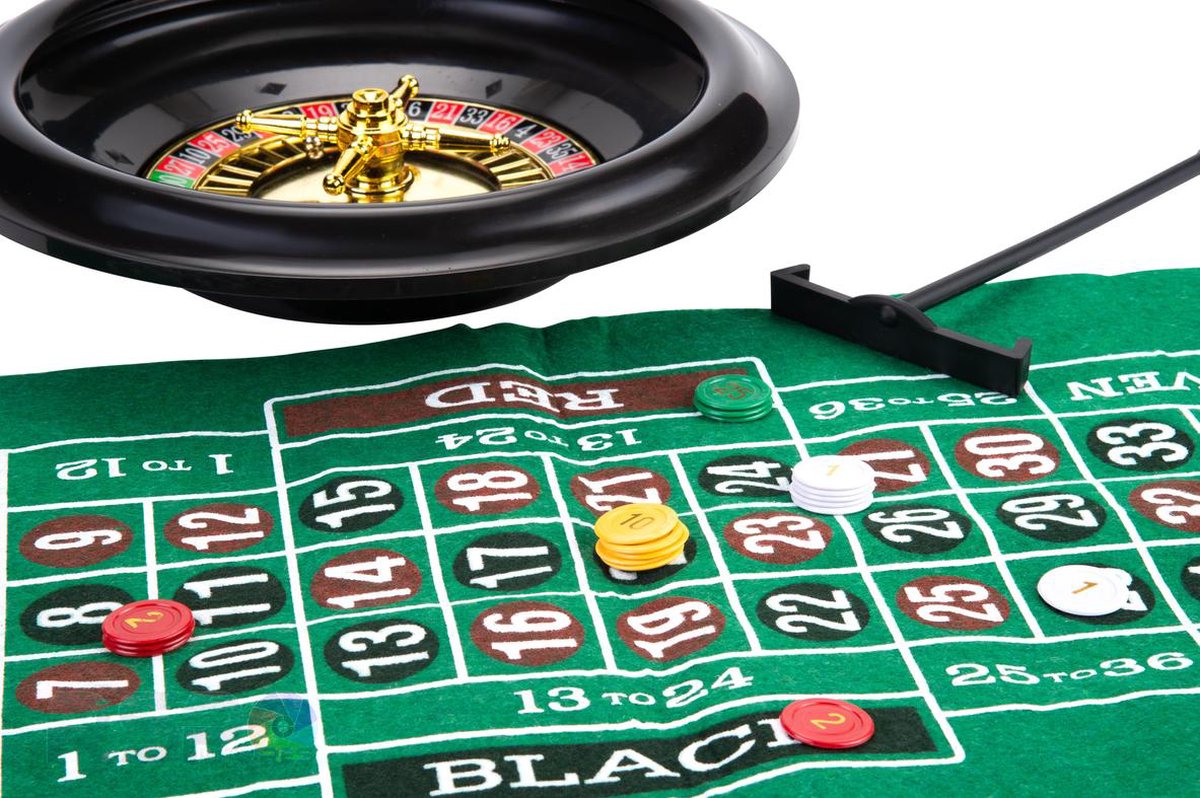 Engelhart roulette/blackjack set groen/zwart unisex 30 cm