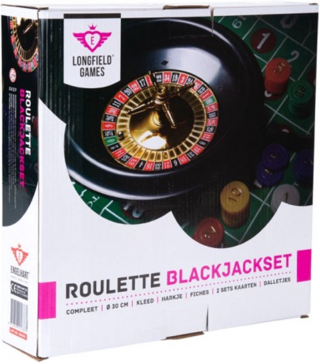 Engelhart roulette/blackjack set groen/zwart unisex 30 cm