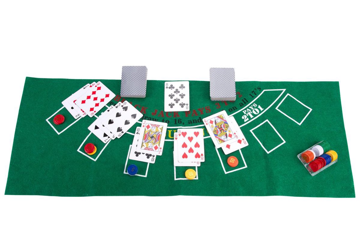 Engelhart roulette/blackjack set groen/zwart unisex 30 cm