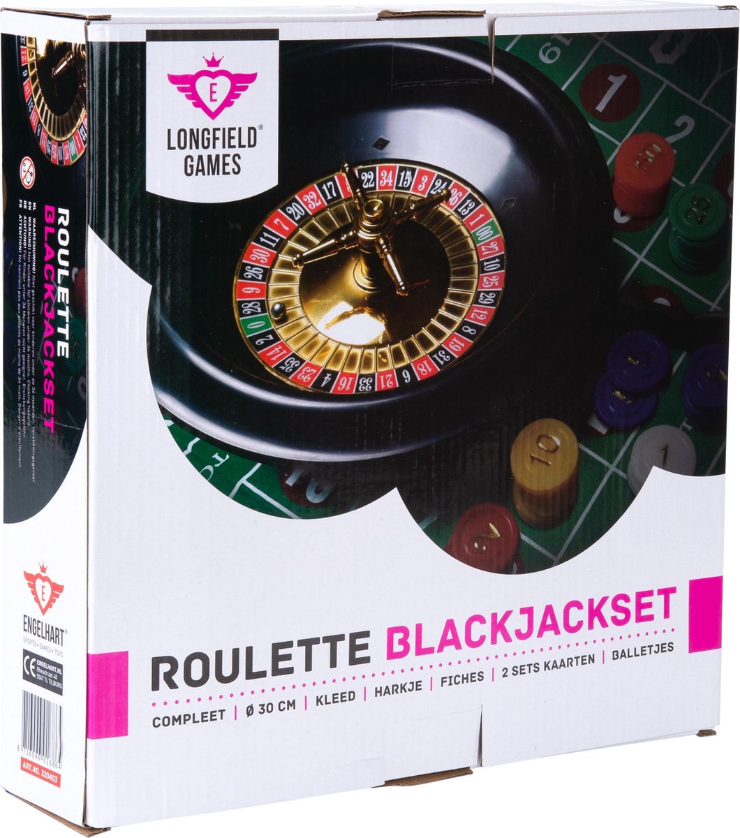 Engelhart roulette/blackjack set groen/zwart unisex 30 cm