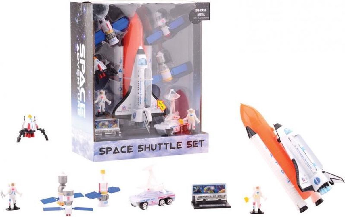 Johntoy speelset Space Shuttle 10 delig - Wit