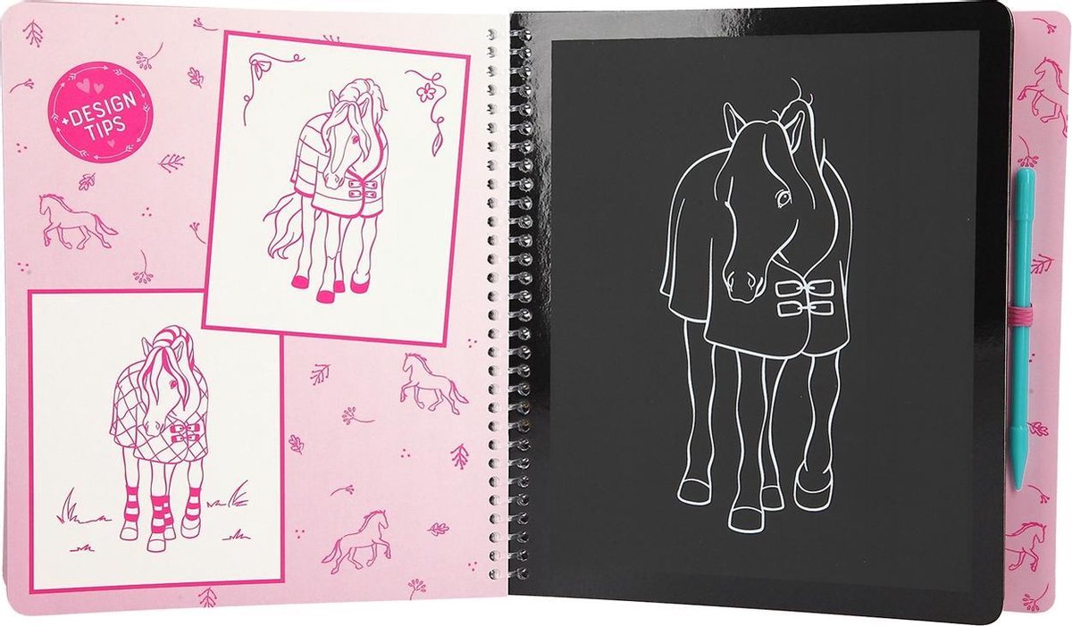 Miss Melody krasboek Magic Scratch meisjes 19,3 x 20 cm papier - Zwart
