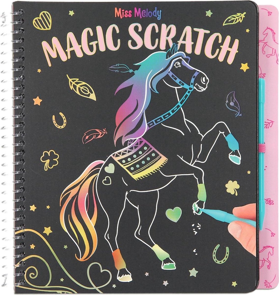 Miss Melody krasboek Magic Scratch meisjes 19,3 x 20 cm papier - Zwart