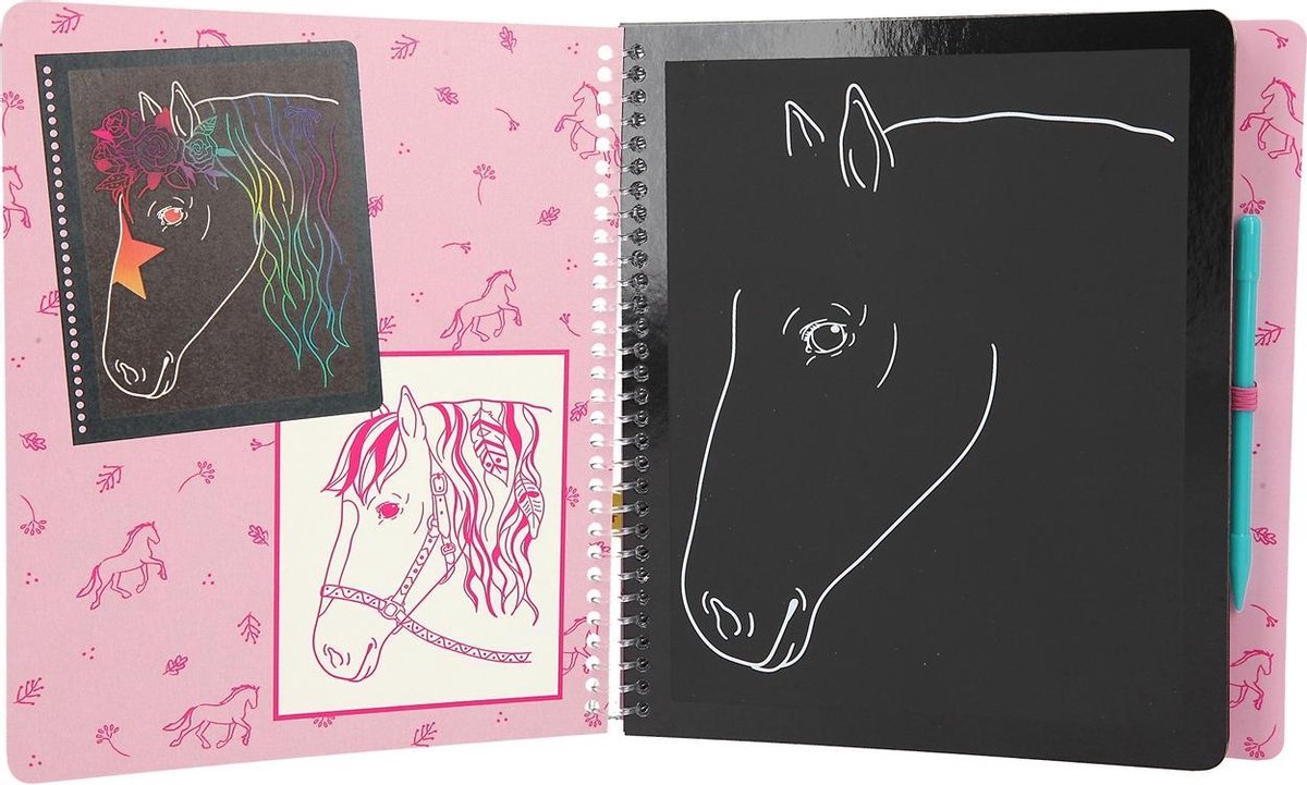 Miss Melody krasboek Magic Scratch meisjes 19,3 x 20 cm papier - Zwart