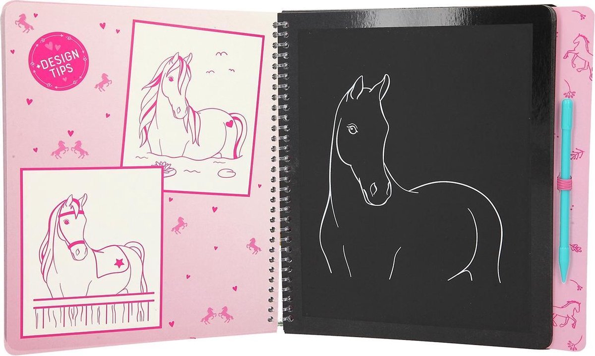 Miss Melody krasboek Magic Scratch meisjes 19,3 x 20 cm papier - Zwart