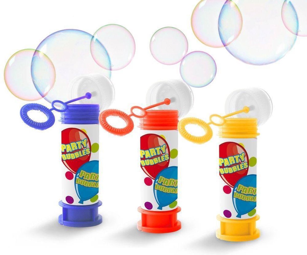 Folat bellenblaas Party Bubbels junior 60 ml blauw/rood/geel