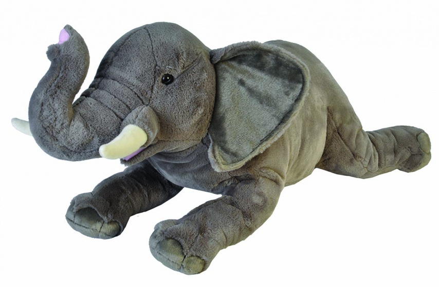 Wild Republic knuffel olifant junior 76 cm pluche/wit - Gris