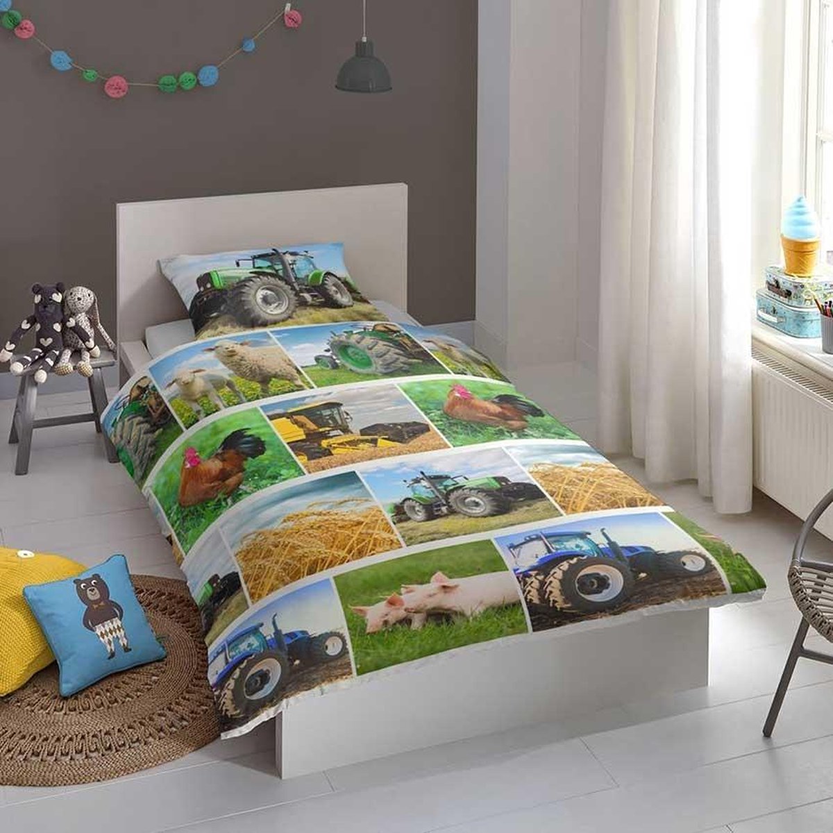 Good Morning dekbedovertrek Agri junior 140 x 220 cm katoen