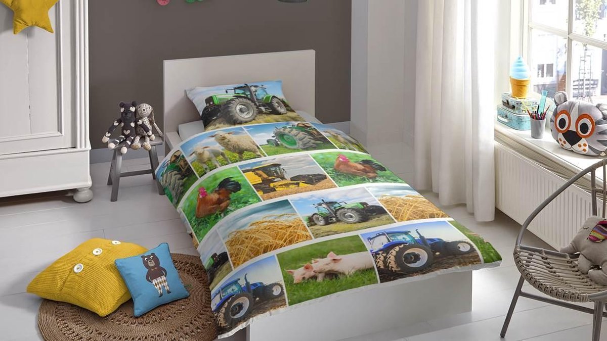 Good Morning dekbedovertrek Agri junior 140 x 220 cm katoen