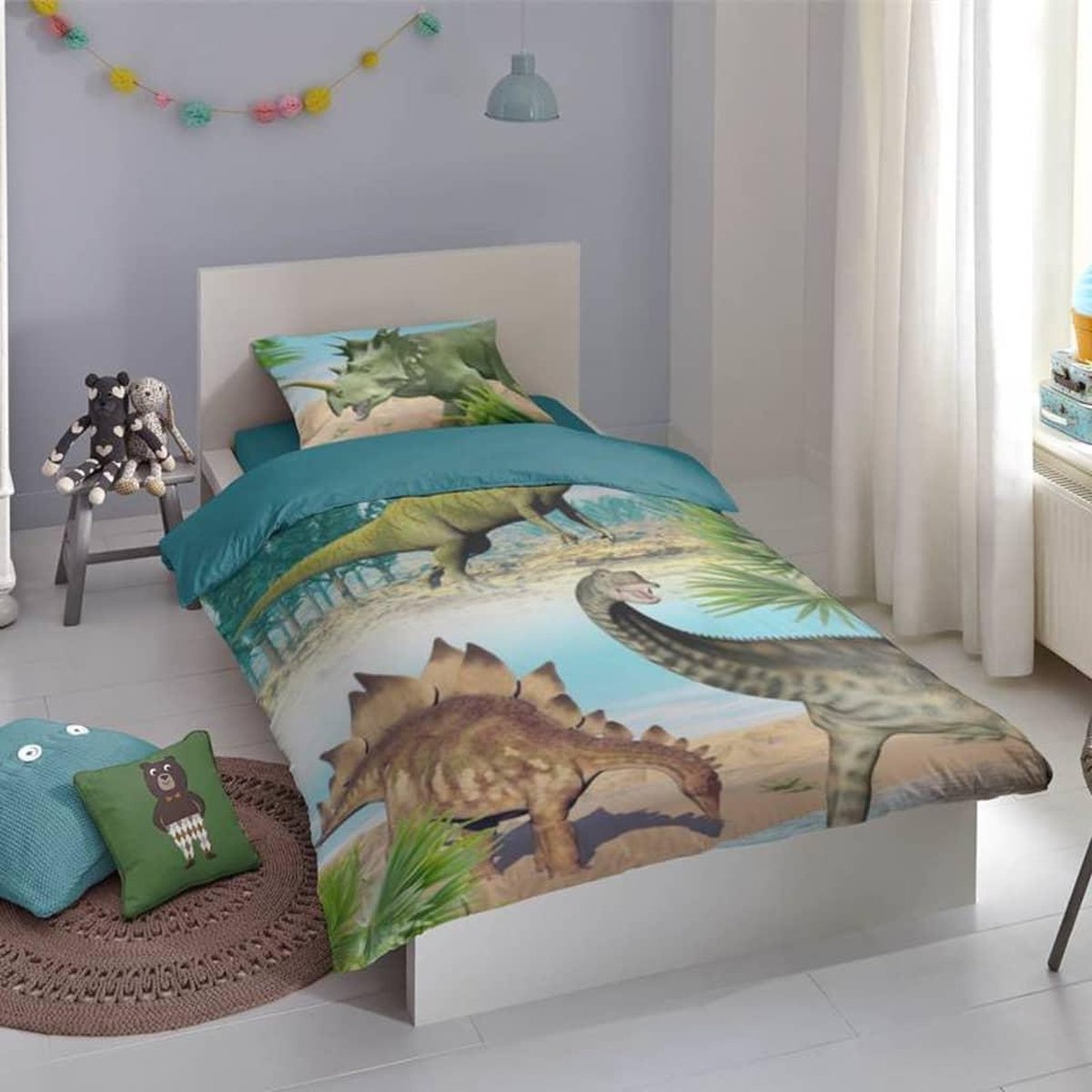 Good Morning dekbedovertrek Dino junior 140 x 220 cm katoen