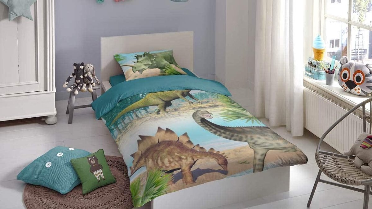 Good Morning dekbedovertrek Dino junior 140 x 220 cm katoen