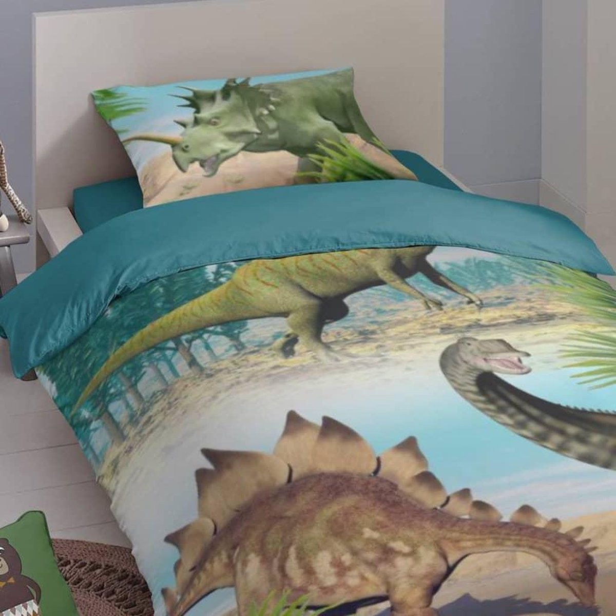 Good Morning dekbedovertrek Dino junior 140 x 220 cm katoen