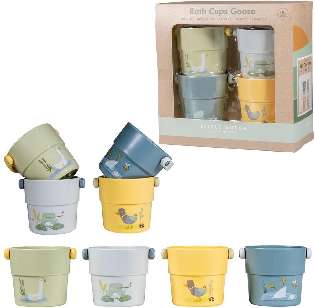 Rubo Toys badbeker Little Dutch junior 7,5 x 7 cm 4 stuks