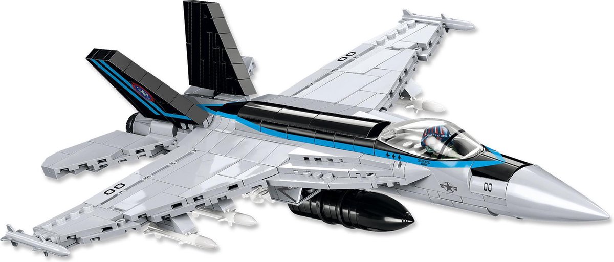 Cobi bouwset vliegtuig 1:48 Super Hornet junior zilver 570 delig - Silver