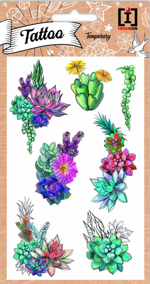 Imagicom plaktattoos Flowers junior 10 x 19 cm papier 7 delig