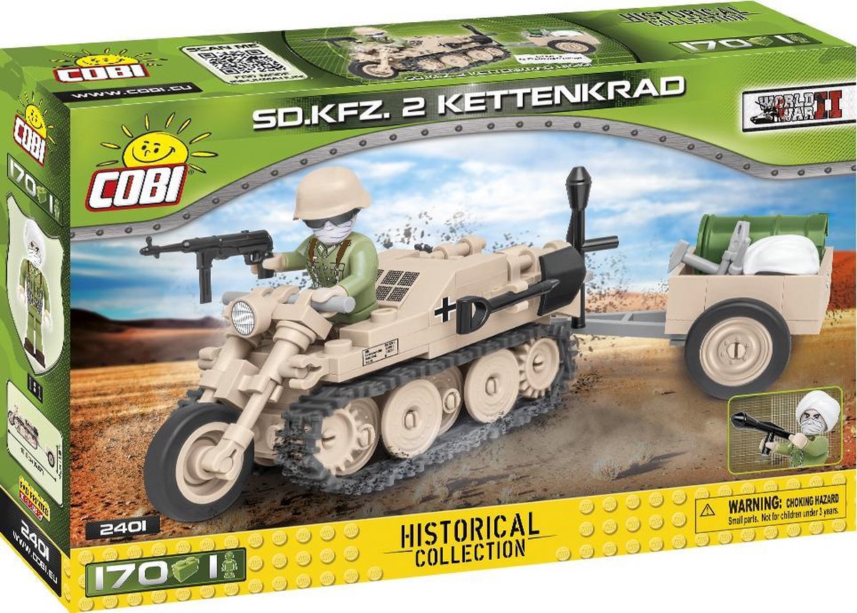 Cobi bouwpakket S.d.kfz 2 Kettenkrad junior ABS 170 delig - Beige