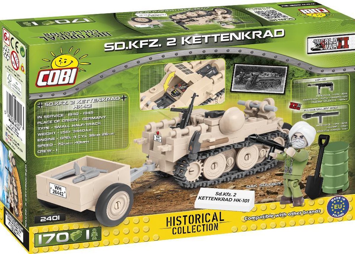 Cobi bouwpakket S.d.kfz 2 Kettenkrad junior ABS 170 delig - Beige