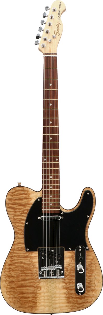 Fazley FTL218NTAB Ash Burl elektrische gitaar naturel