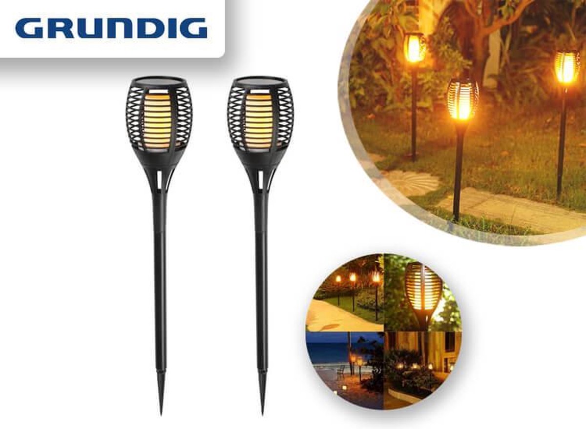 Grundig Solar Light Flame - 30 LED - Zwart