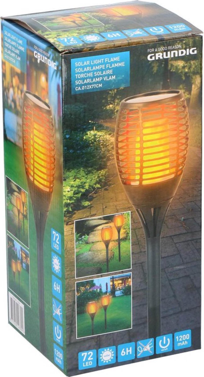 Grundig Solar Light Flame - 30 LED - Zwart