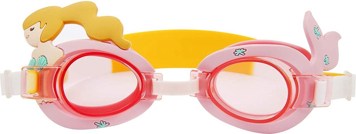 Sunnylife zwembril zeemeermin junior 16 x 5 cm rubber - Roze