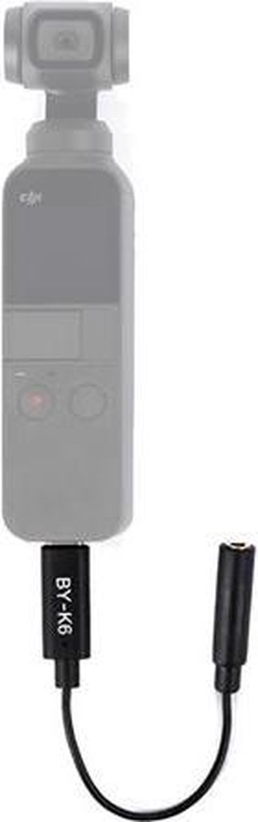 Boya BY-K6 3.5 mm TRS adapter voor DJI Osmo Pocket - Zwart