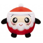 PMS Squishimi Xmas pluchen kerstman 9 cm/zwart - Rood