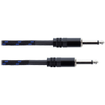 Cordial EI7.5PP-TWEED-BL Elements instrumentkabel 6.3 TS jack recht 7.5m tweed blauw
