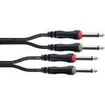 Cordial EU6PP Elements jack kabel 2x 6.3mm TS - 2x 6.3 mm TS 6m zwart