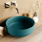 Mondiaz Coss waskom 36x36x13cm rond opbouw Solid Surface Smag/Smag M49901SmagSmag - Groen